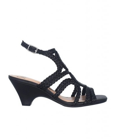 Women's Neha Woven Memory Foam Sandal Black $39.60 Shoes