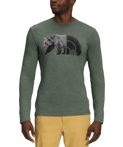 Men's Tri-Blend Bear Graphic Logo Shirt Green $23.50 T-Shirts