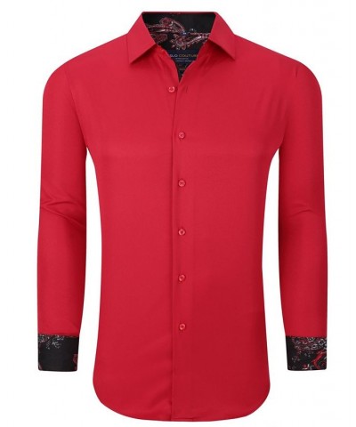 Men's Solid Slim Fit Wrinkle Free Stretch Dress Shirt $14.70 Dress Shirts