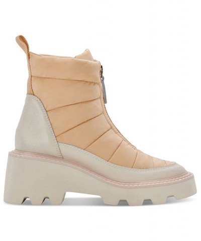 Women's Helki Nylon Lug Wedge Booties Pink $39.07 Shoes