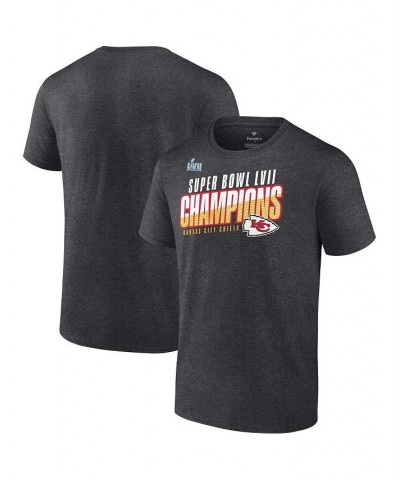 Men's Branded Heather Charcoal Kansas City Chiefs Super Bowl LVII Champions Victory Formation T-shirt $25.20 T-Shirts