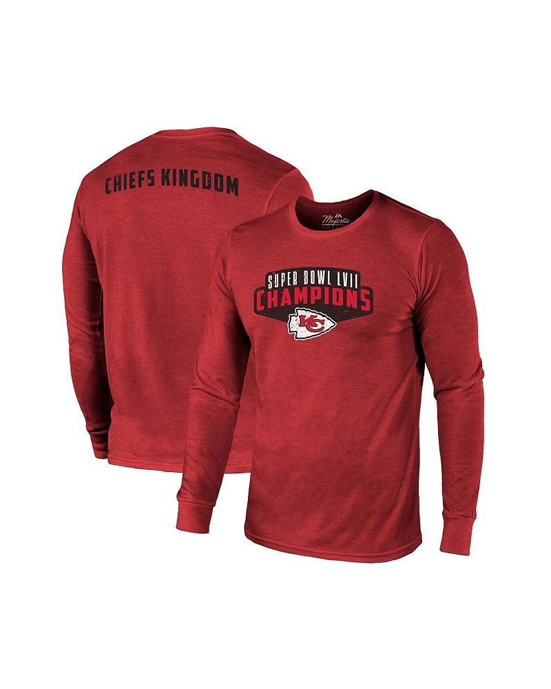 Men's Threads Red Kansas City Chiefs Super Bowl LVII Champions Local Phrase Tri-Blend Long Sleeve T-shirt $31.20 T-Shirts