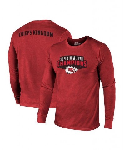 Men's Threads Red Kansas City Chiefs Super Bowl LVII Champions Local Phrase Tri-Blend Long Sleeve T-shirt $31.20 T-Shirts