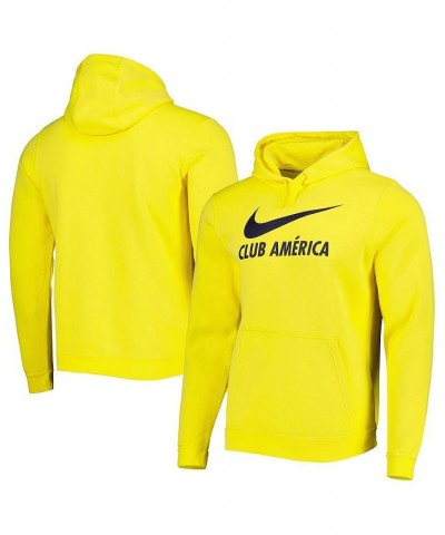 Men's Yellow Club America Lockup Club Pullover Hoodie $36.80 Sweatshirt