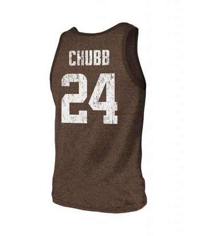 Men's Threads Nick Chubb Heathered Brown Cleveland Browns Name and Number Tri-Blend Tank Top $25.38 T-Shirts