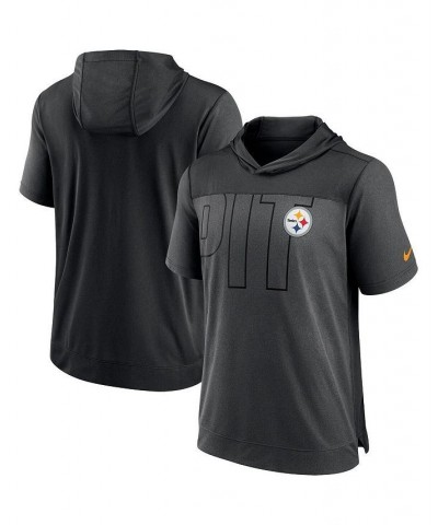 Men's Heathered Charcoal, Black Pittsburgh Steelers Performance Hoodie T-shirt $33.60 T-Shirts