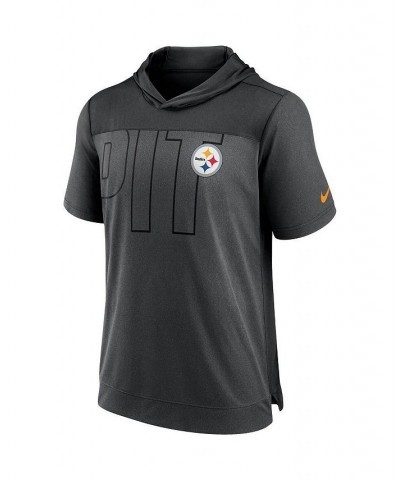 Men's Heathered Charcoal, Black Pittsburgh Steelers Performance Hoodie T-shirt $33.60 T-Shirts