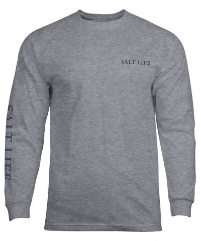 Men's Salt Life Lobster Tailin Graphic Long-Sleeve T-Shirt Gray $15.96 T-Shirts