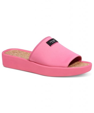 Women's Spree Slide Flat Sandals Pink $60.04 Shoes