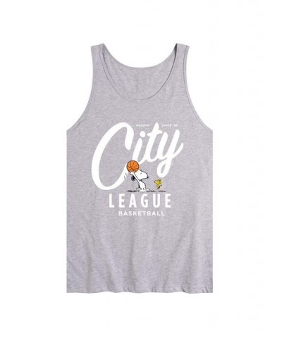 Men's Peanuts City League Tank Gray $19.94 T-Shirts