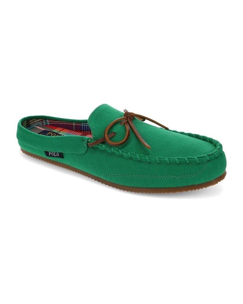 Men's Mcguire Twill Mock Tie Mule Moccasin Slipper Green $48.60 Shoes