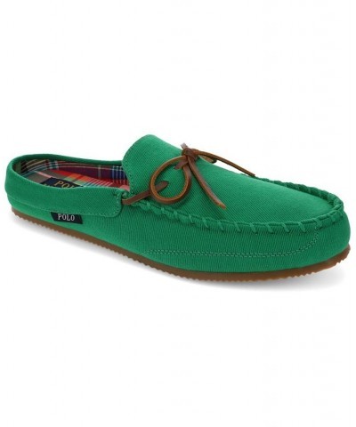 Men's Mcguire Twill Mock Tie Mule Moccasin Slipper Green $48.60 Shoes