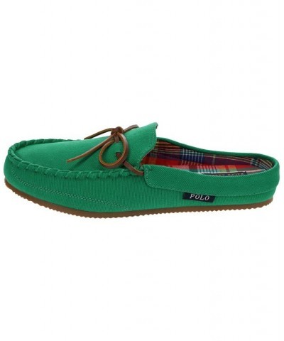 Men's Mcguire Twill Mock Tie Mule Moccasin Slipper Green $48.60 Shoes