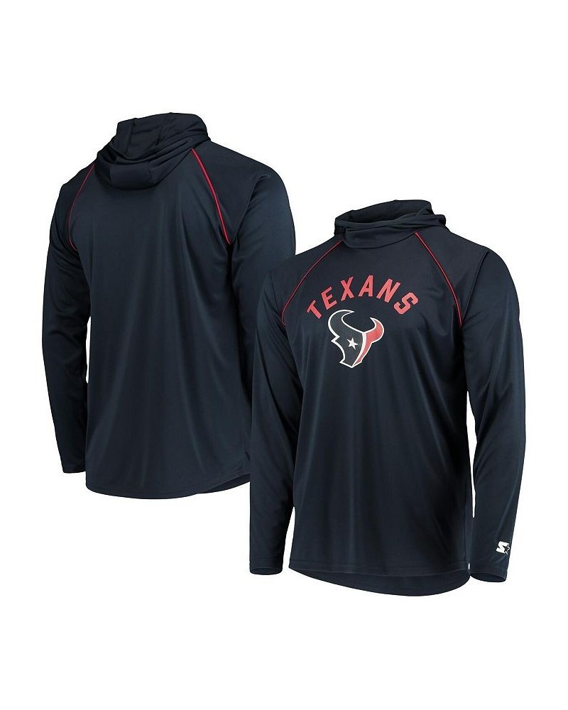 Men's Navy Houston Texans Raglan Long Sleeve Hoodie T-shirt $35.74 T-Shirts