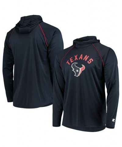 Men's Navy Houston Texans Raglan Long Sleeve Hoodie T-shirt $35.74 T-Shirts