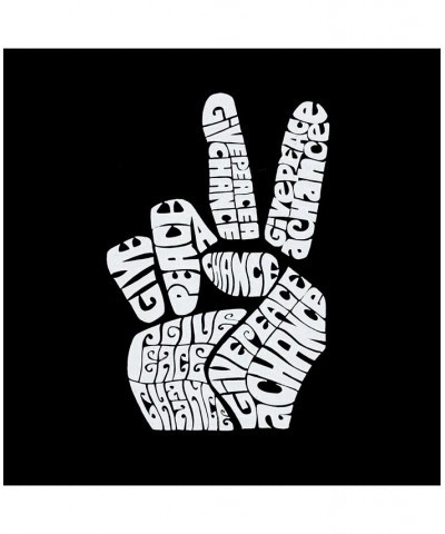 Men's Premium Word Art T-Shirt - Peace Fingers Black $22.50 T-Shirts