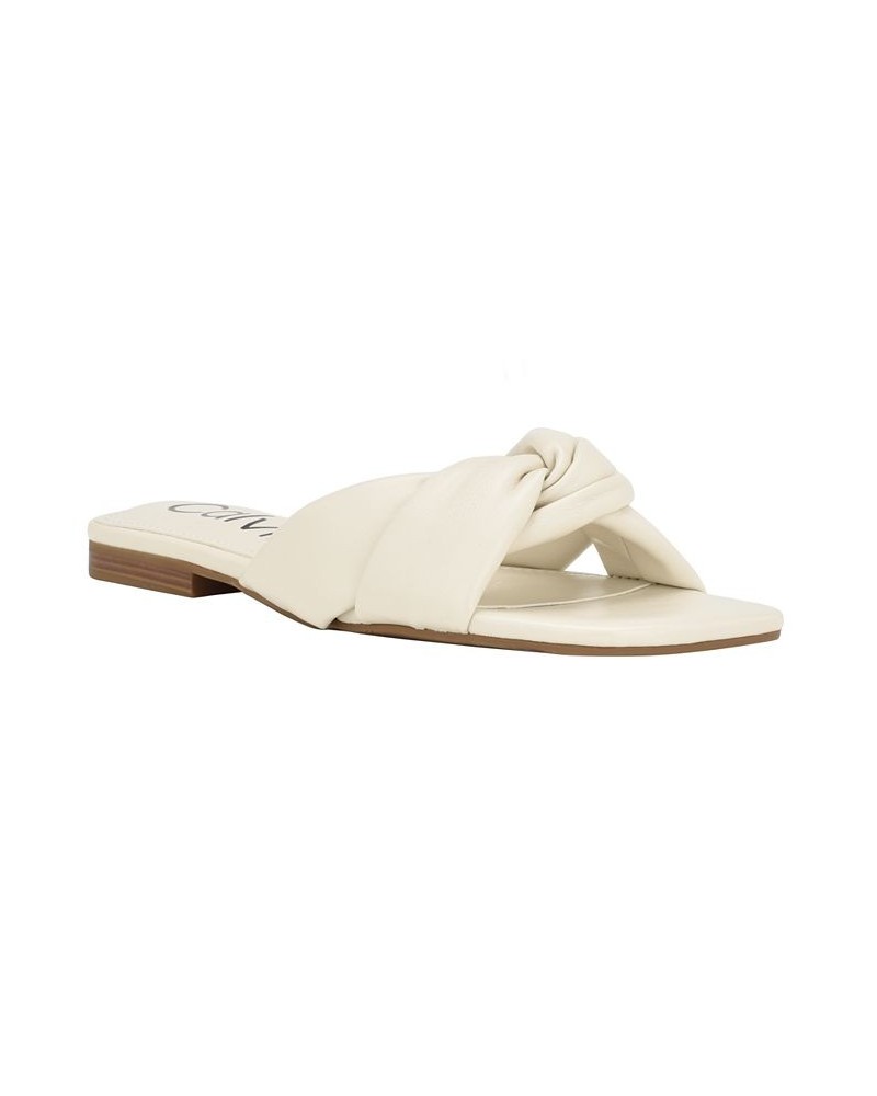 Women's Marita Casual Slip-on Flat Sandals Ivory/Cream $38.27 Shoes