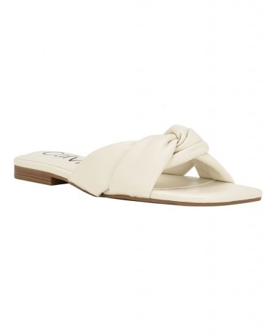 Women's Marita Casual Slip-on Flat Sandals Ivory/Cream $38.27 Shoes