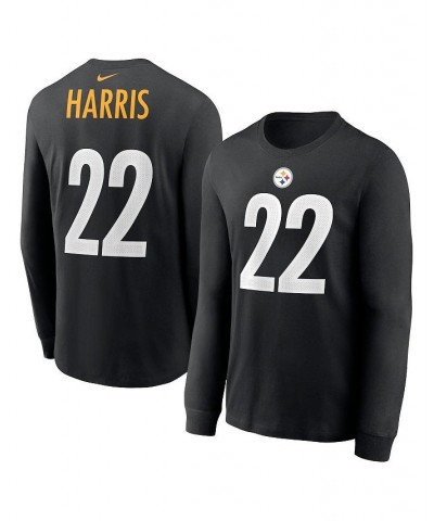 Men's Najee Harris Black Pittsburgh Steelers Player Name & Number Long Sleeve T-shirt $28.04 T-Shirts