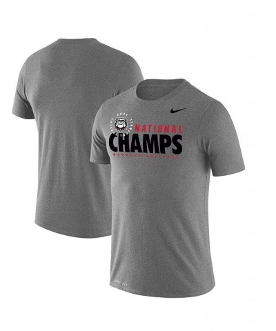 Men's Heathered Gray Georgia Bulldogs College Football Playoff 2021 National Champions Stack Performance T-shirt $19.79 T-Shirts