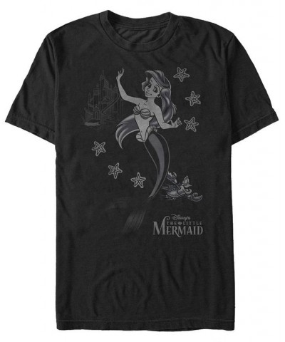 Disney Men's Little Mermaid Ariel Sebastian Under the Sea, Short Sleeve T-Shirt Black $17.15 T-Shirts