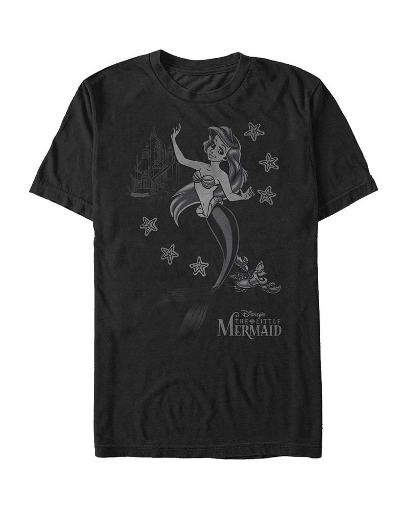 Disney Men's Little Mermaid Ariel Sebastian Under the Sea, Short Sleeve T-Shirt Black $17.15 T-Shirts