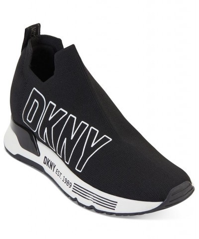 Women's Noto Logo Slip-On Fashion Sneakers Black $56.76 Shoes