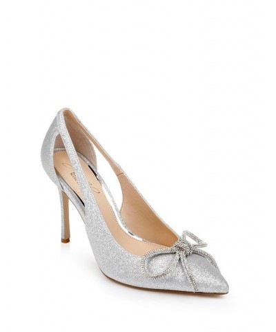 Women's Gerry Evening Slip-on Pump Silver $66.72 Shoes