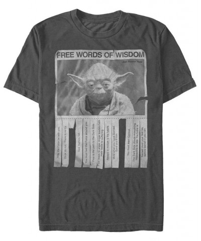 Star Wars Men's Yoda Free Words of Wisdom Short Sleeve T-Shirt Gray $18.54 T-Shirts