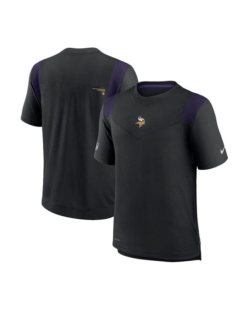 Men's Black Minnesota Vikings Sideline Player Uv Performance T-shirt $32.44 T-Shirts