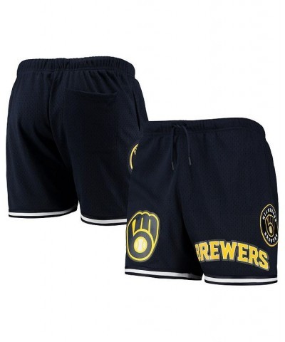 Men's Navy Milwaukee Brewers Logo Mesh Shorts $37.40 Shorts