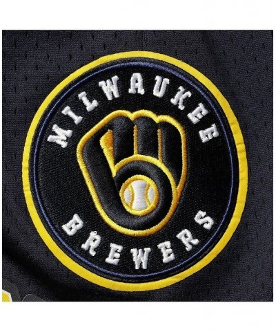 Men's Navy Milwaukee Brewers Logo Mesh Shorts $37.40 Shorts