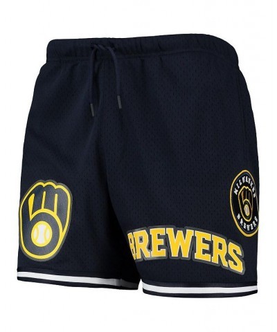 Men's Navy Milwaukee Brewers Logo Mesh Shorts $37.40 Shorts