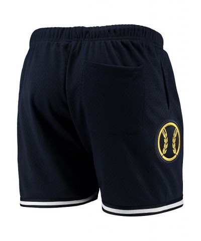 Men's Navy Milwaukee Brewers Logo Mesh Shorts $37.40 Shorts