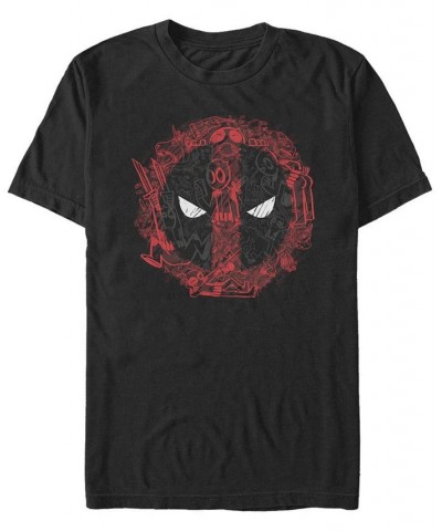 Men's Deadpool Icons Short Sleeve Crew T-shirt Black $15.40 T-Shirts