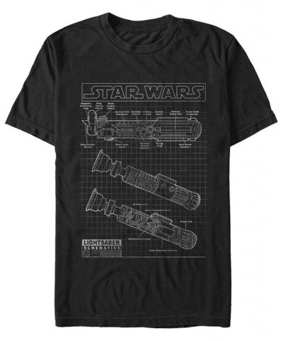 Star Wars Men's Classic Lightsaber Schematics Short Sleeve T-Shirt Black $20.64 T-Shirts