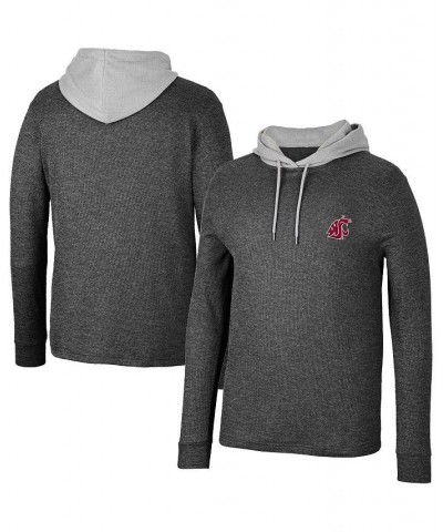 Men's Black Washington State Cougars Ballot Waffle-Knit Thermal Long Sleeve Hoodie T-shirt $34.30 T-Shirts