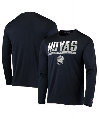 Men's Navy Georgetown Hoyas Wordmark Slash Long Sleeve T-shirt $21.15 T-Shirts