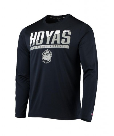 Men's Navy Georgetown Hoyas Wordmark Slash Long Sleeve T-shirt $21.15 T-Shirts