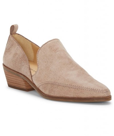 Women's Mahzan Chop-out Pointed Toe Loafers Brown $52.32 Shoes