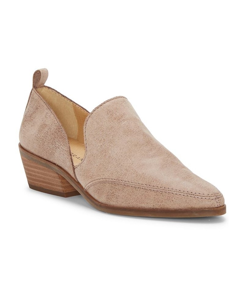 Women's Mahzan Chop-out Pointed Toe Loafers Brown $52.32 Shoes