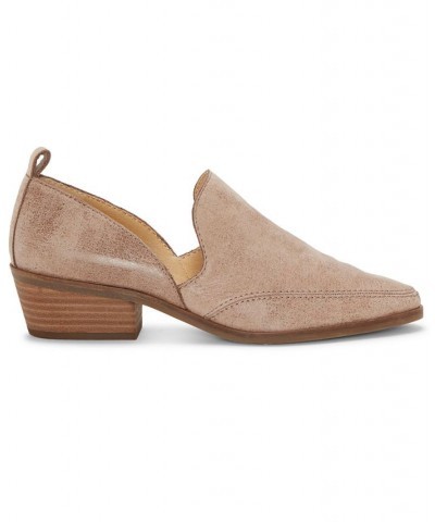 Women's Mahzan Chop-out Pointed Toe Loafers Brown $52.32 Shoes