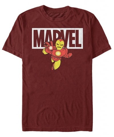 Marvel Men's Classic Iron Man Cartoon Brick Logo, Short Sleeve T-Shirt Red $20.64 T-Shirts