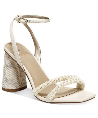 Women's Kia Beaded Strappy Dress Sandals White $38.16 Shoes