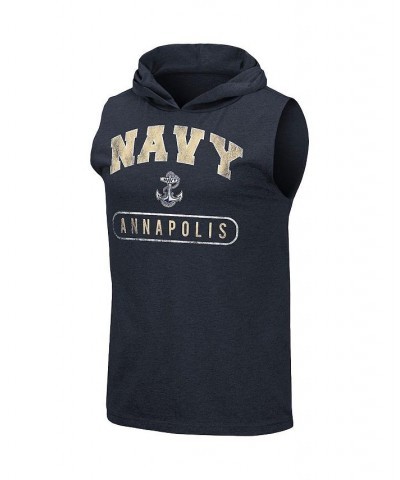 Men's Heathered Navy Midshipmen Varsity Hoodie Tank Top $16.40 T-Shirts