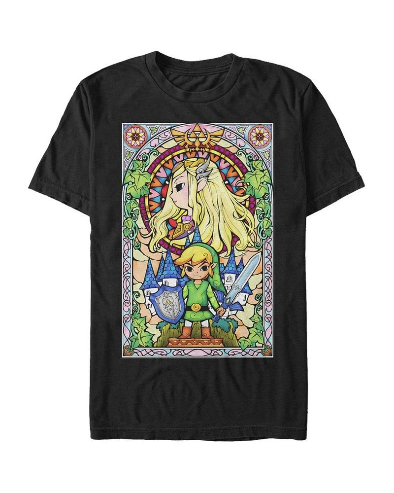 Nintendo Men's Legend of Zelda Wind Waker Link Regal Glass Short Sleeve T-Shirt Black $19.59 T-Shirts