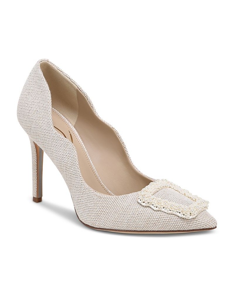 Women's Harriett Beaded-Buckle Pumps Brown $62.90 Shoes