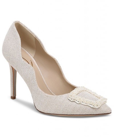 Women's Harriett Beaded-Buckle Pumps Brown $62.90 Shoes