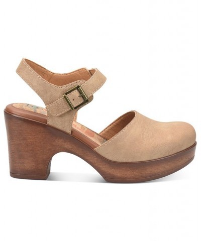 Women's Natasha Comfort Wedge Sandals Tan/Beige $51.70 Shoes