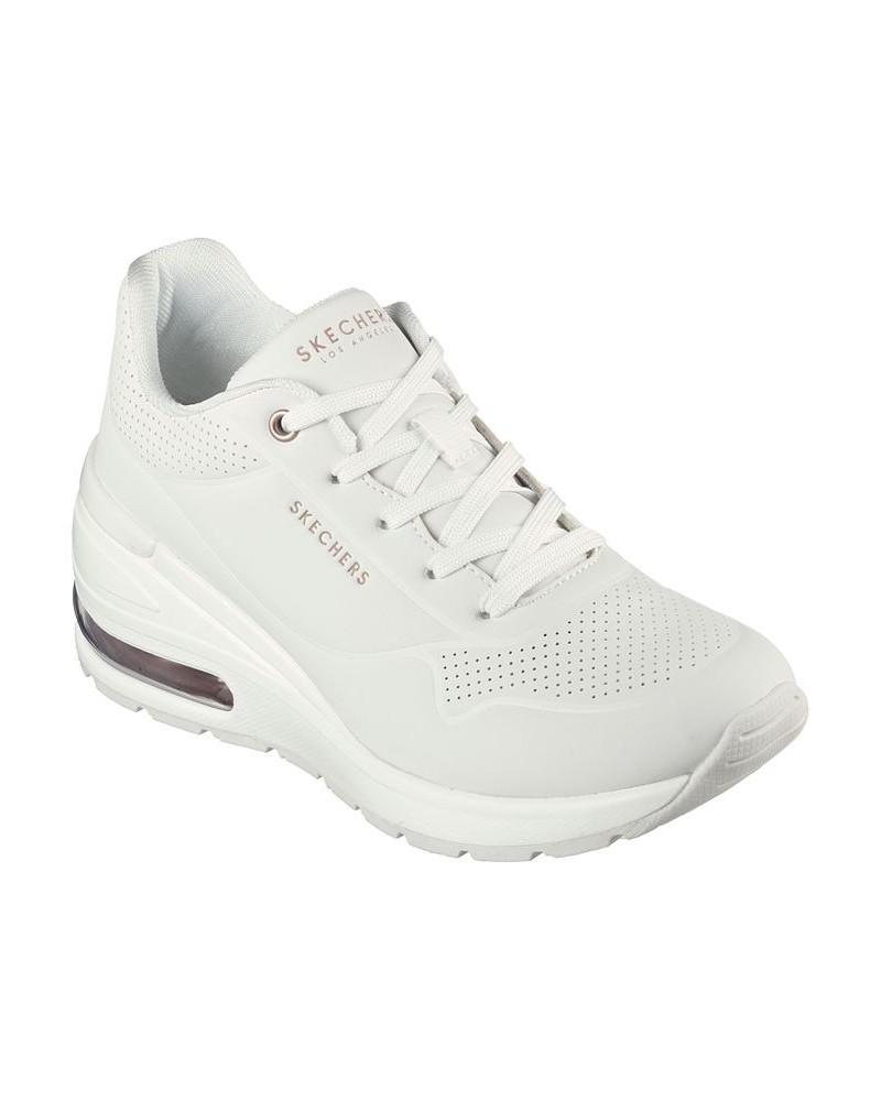 Women's Million Air - Elevated Air Wedge Casual Sneakers White $39.95 Shoes